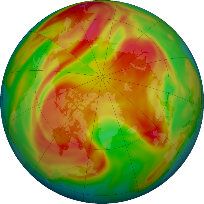 Arctic ozone map for 02 April 2019